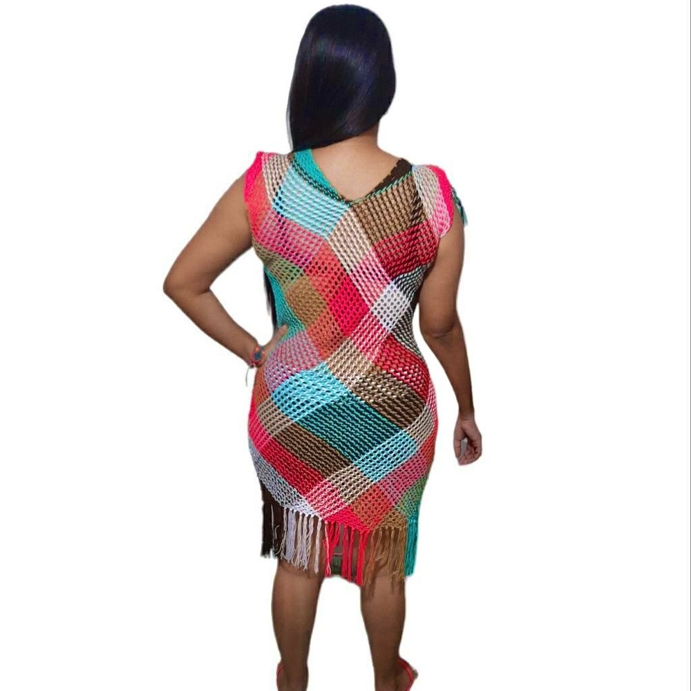 Women's Swimsuit Beach Cover Up Dress Bikini Beachwear Bathing Suit Handmade - Picture 4 of 5